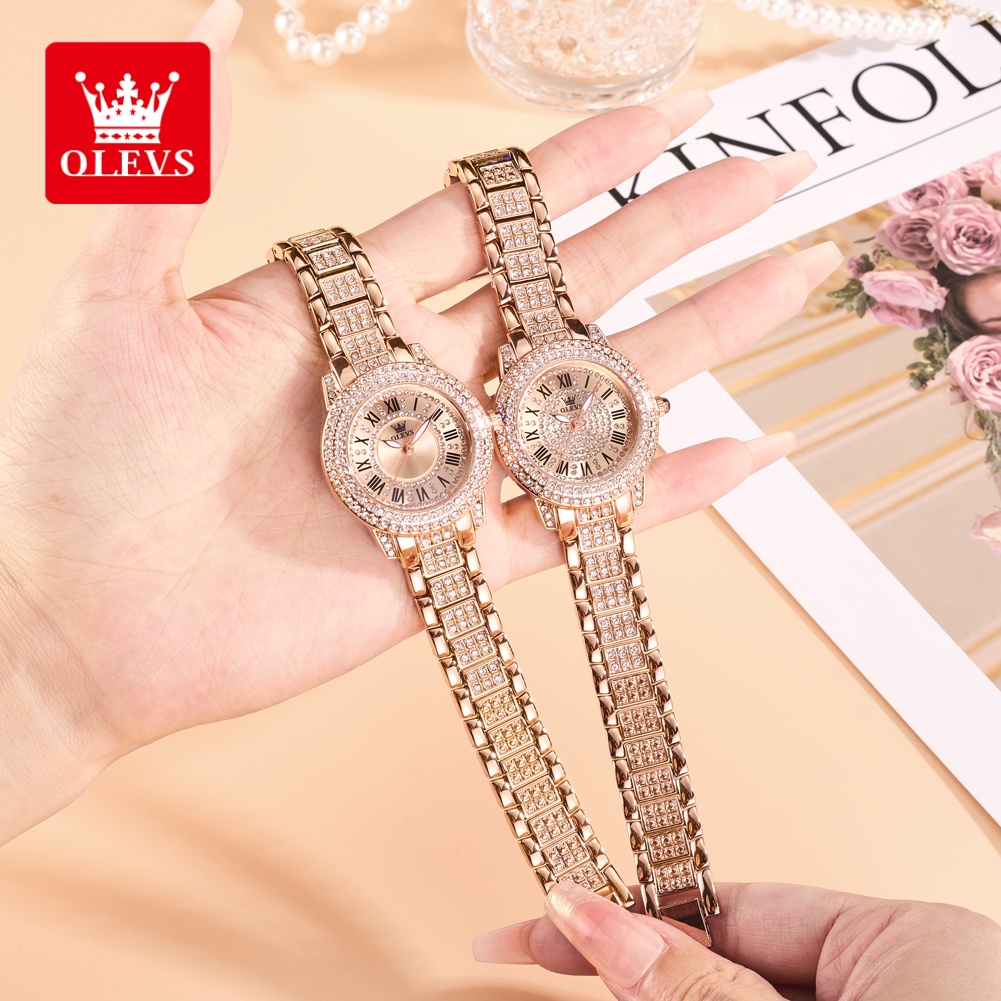 Luxury Watch Dial - OLEVS Luxury Fashion ladies' watches Diamond