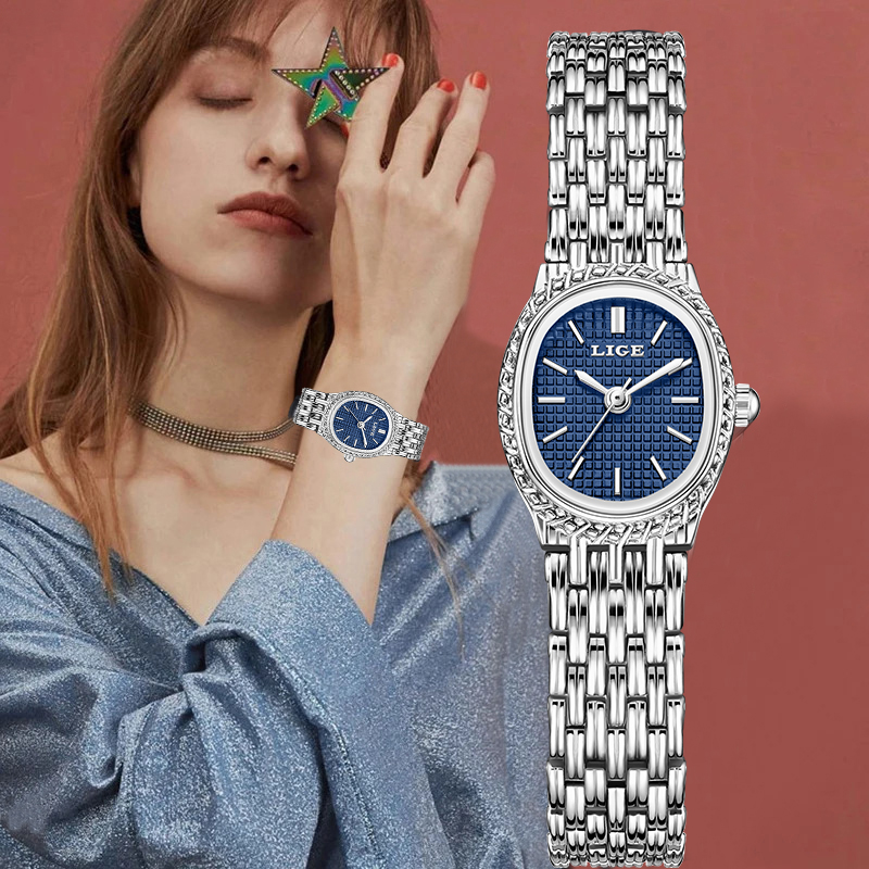 Luxury Watch Dial - LIGE Fashion Luxury Quartz Woman Watch