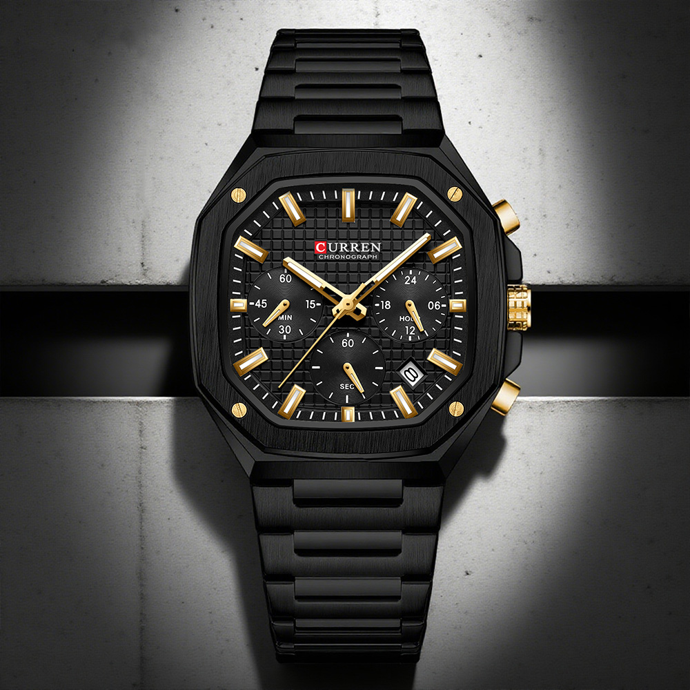 Luxury Watch Dial - CURREN Luxury Square Chrono Watch for