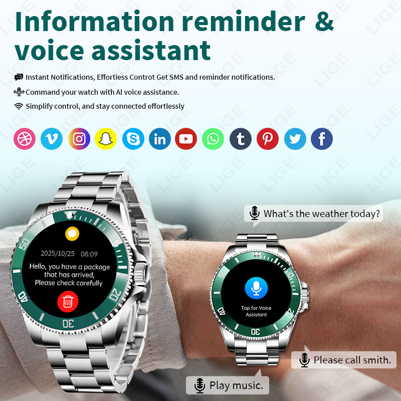 LIGE New Smart Watch Men Bluet - огляд і ціна Luxury Watch In The World