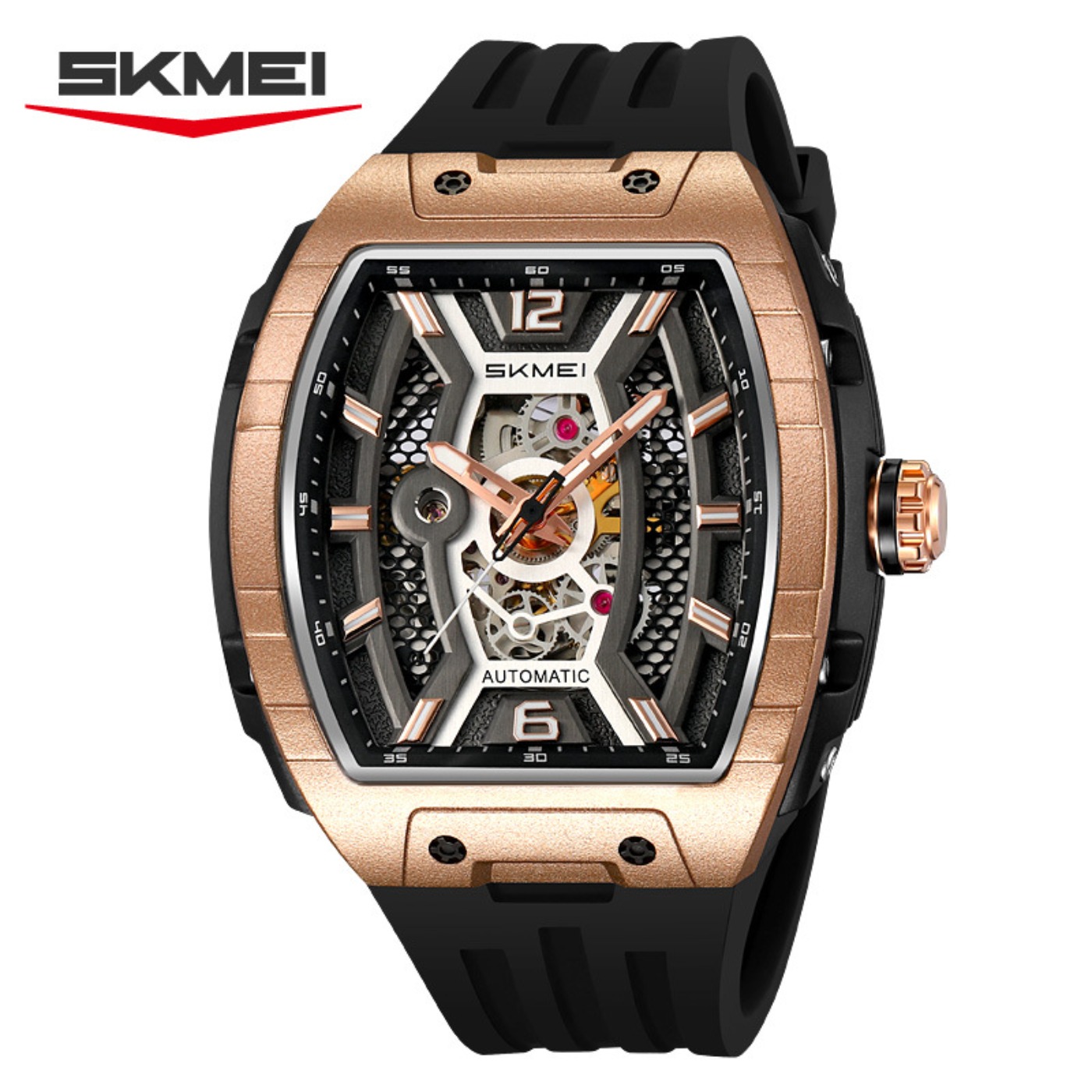 Rose Gold Tonneau Men's Automa - огляд і ціна Luxury Watch Dial
