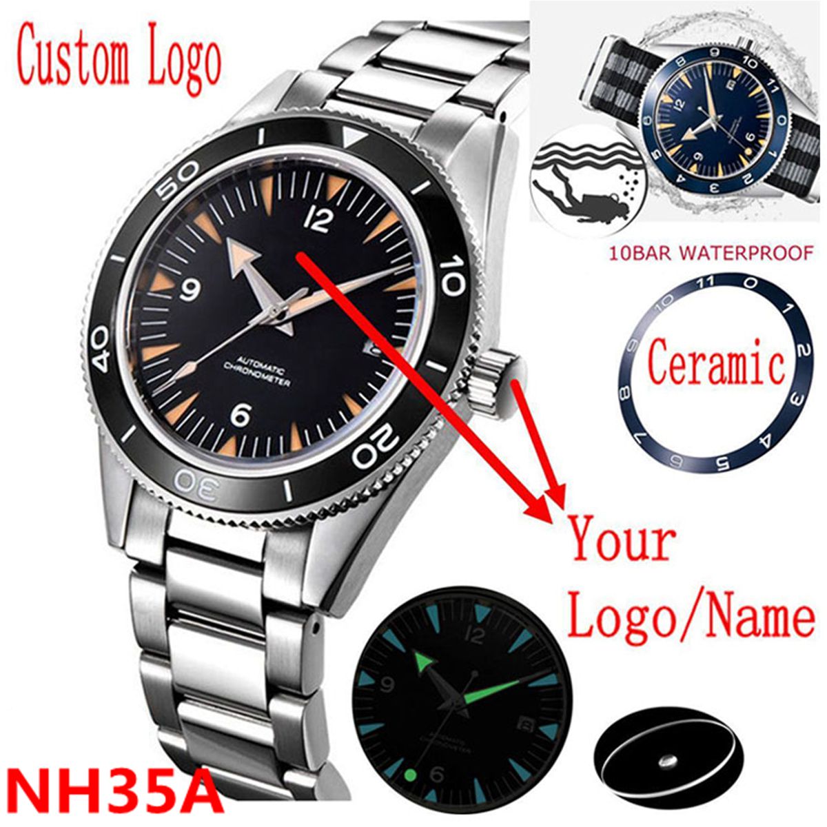 Custom Logo NH35 Movement Watc - огляд і ціна Luxury Watch Life