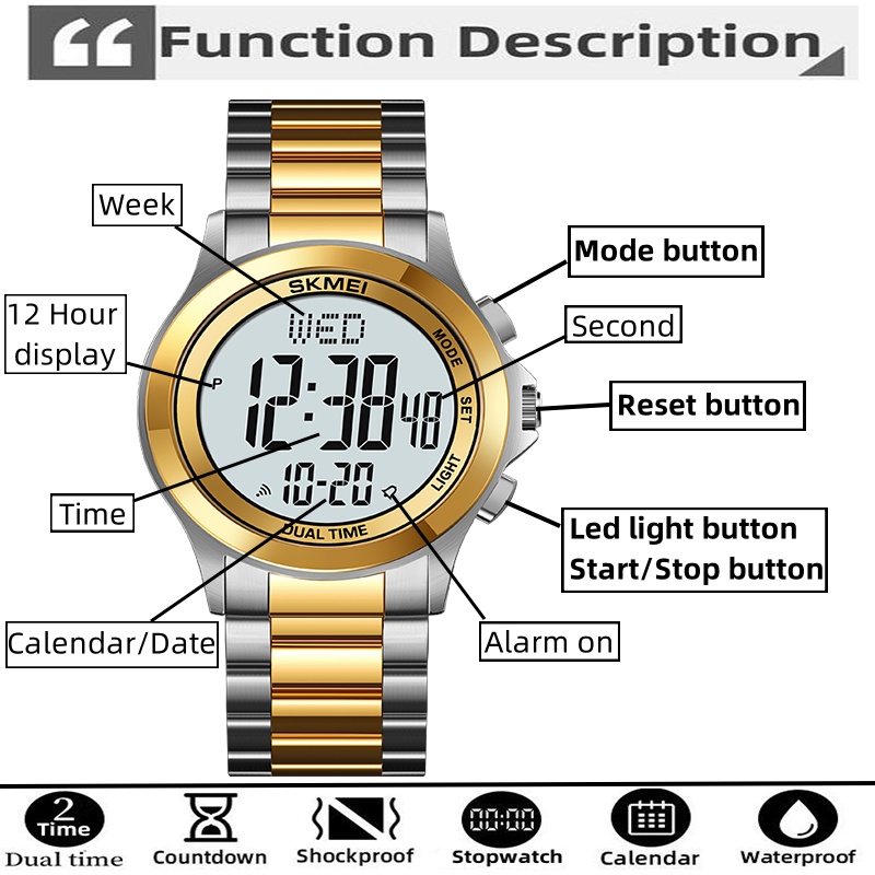 Skmei Mens Led Chronograph Bra - огляд і ціна Minute Repeater Watch