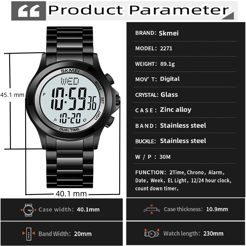 Skmei Mens Led Chronograph Bra - огляд і ціна Minute Repeater Watch