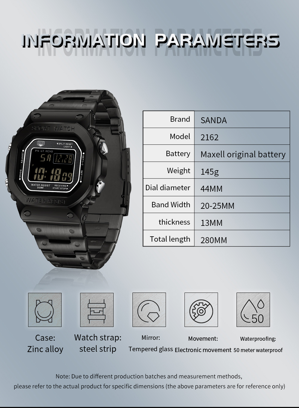 SANDA 2162 Men's Electronic Di - огляд і ціна Minute Repeater Watch
