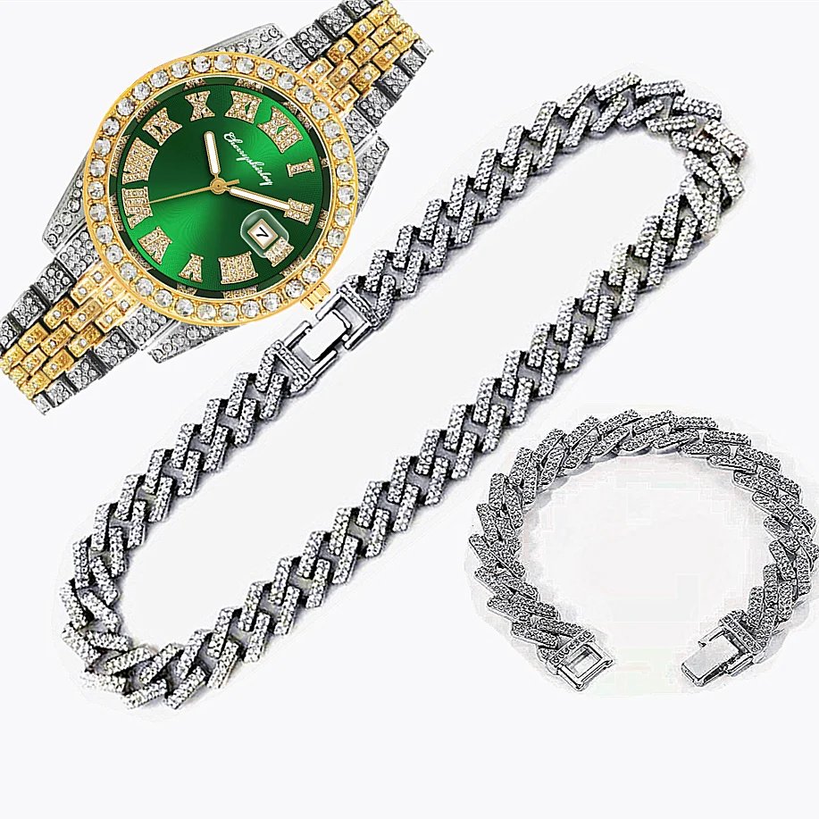 3pcs Luxury Iced Out Watch for - огляд і ціна Luxury Watch Miami