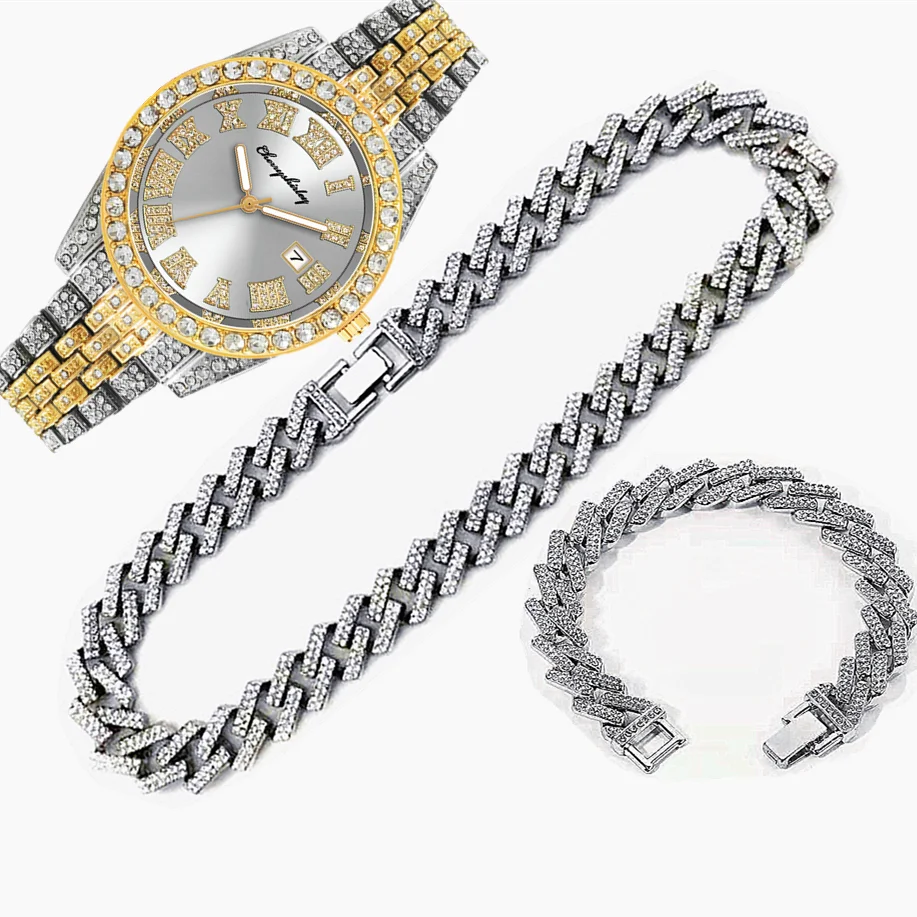 3pcs Luxury Iced Out Watch for - огляд і ціна Luxury Watch Miami