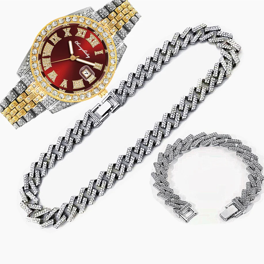 3pcs Luxury Iced Out Watch for - огляд і ціна Luxury Watch Miami