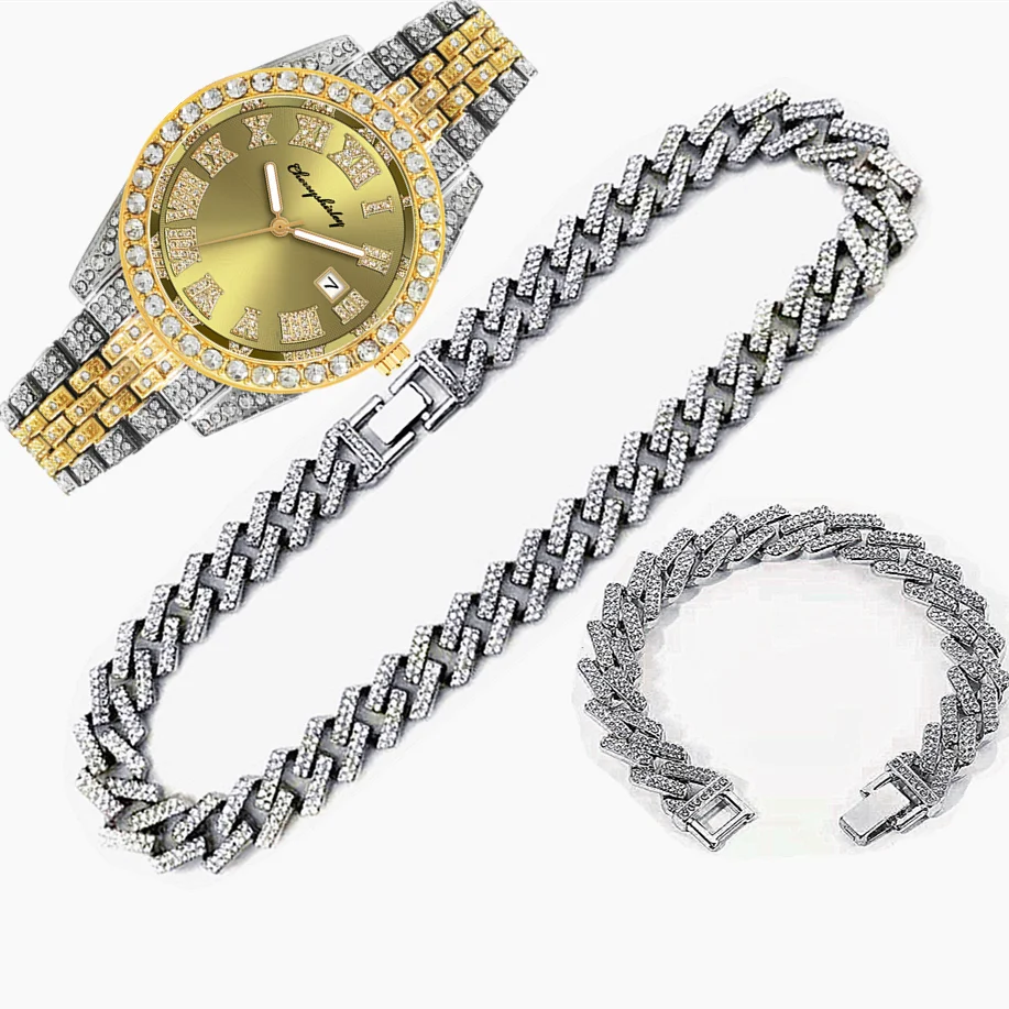 3pcs Luxury Iced Out Watch for - огляд і ціна Luxury Watch Miami