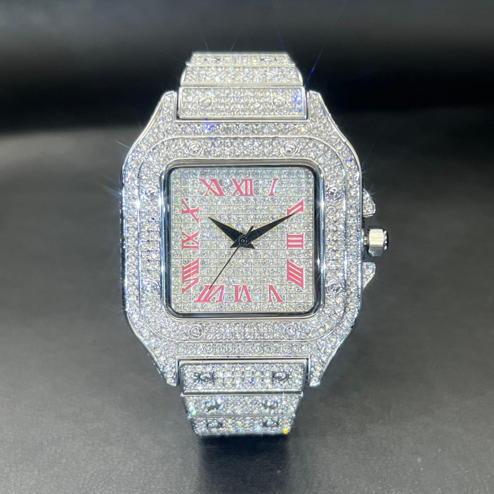 MISSFOX Iced Out Men Watch Squ - огляд і ціна Luxury Watch Sale