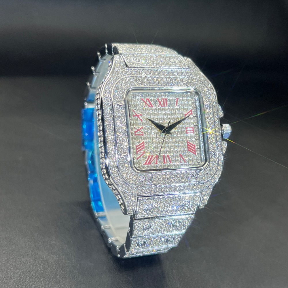 MISSFOX Iced Out Men Watch Squ - огляд і ціна Luxury Watch Sale
