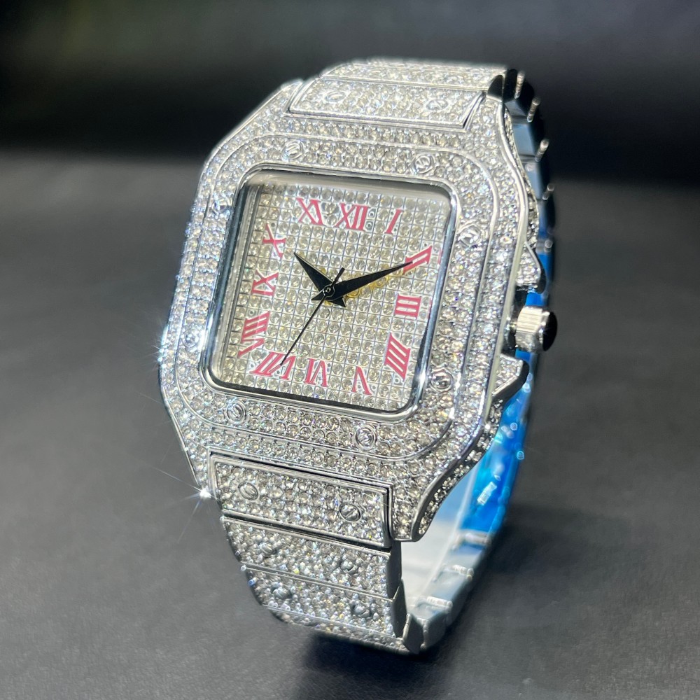 MISSFOX Iced Out Men Watch Squ - огляд і ціна Luxury Watch Sale