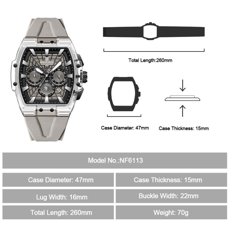 NF6113 NAVIFORCE Men's Multifu - огляд і ціна Minute Repeater Watch