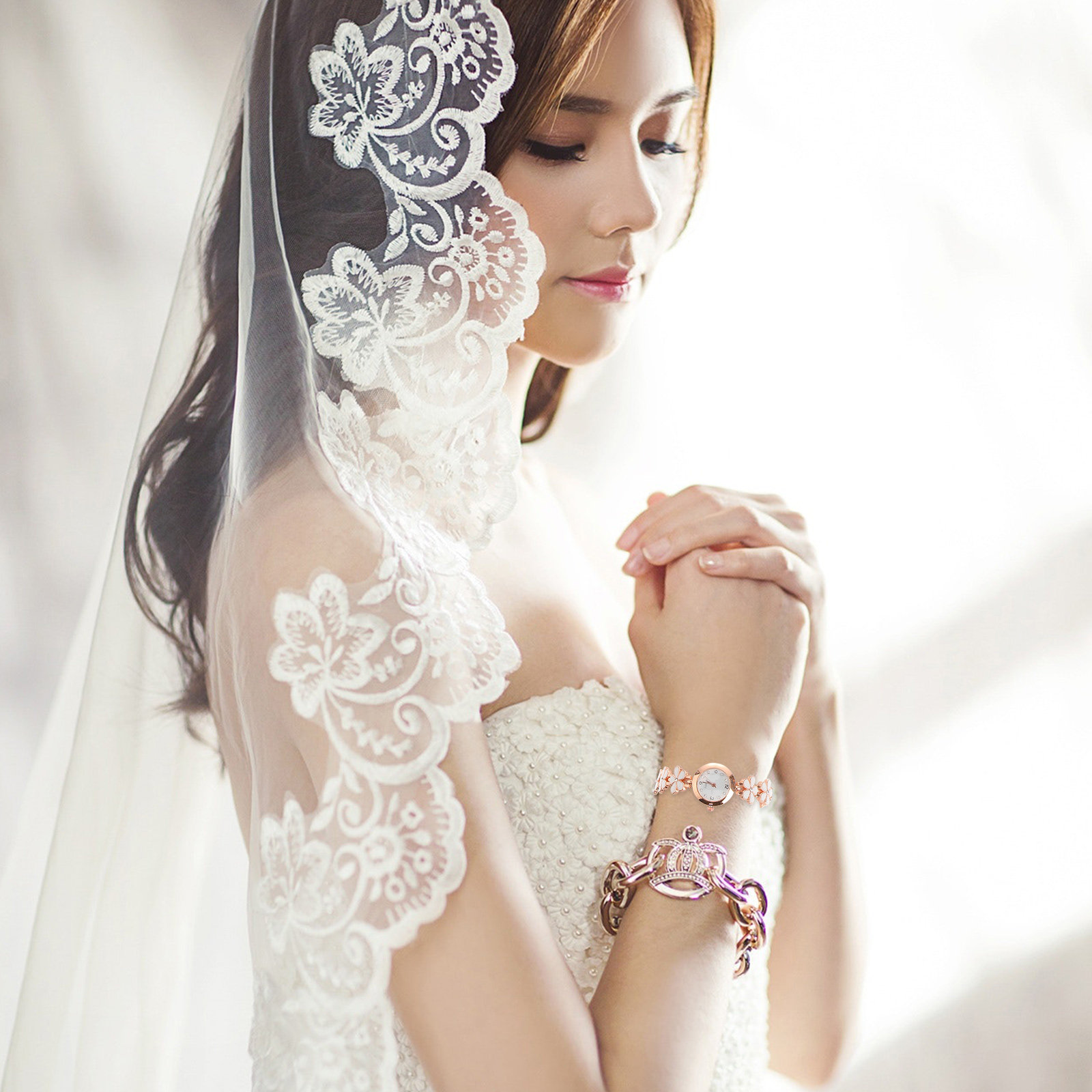 Elegant Crystal Quartz Bracele - огляд і ціна Luxury Watch White