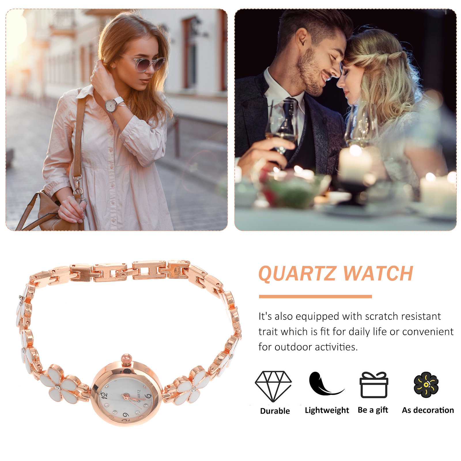 Elegant Crystal Quartz Bracele - огляд і ціна Luxury Watch White