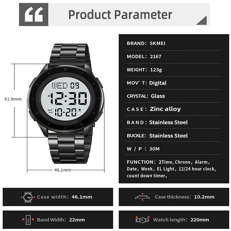 Skmei Dual Time Zone LED Digit - огляд і ціна Minute Repeater Watch