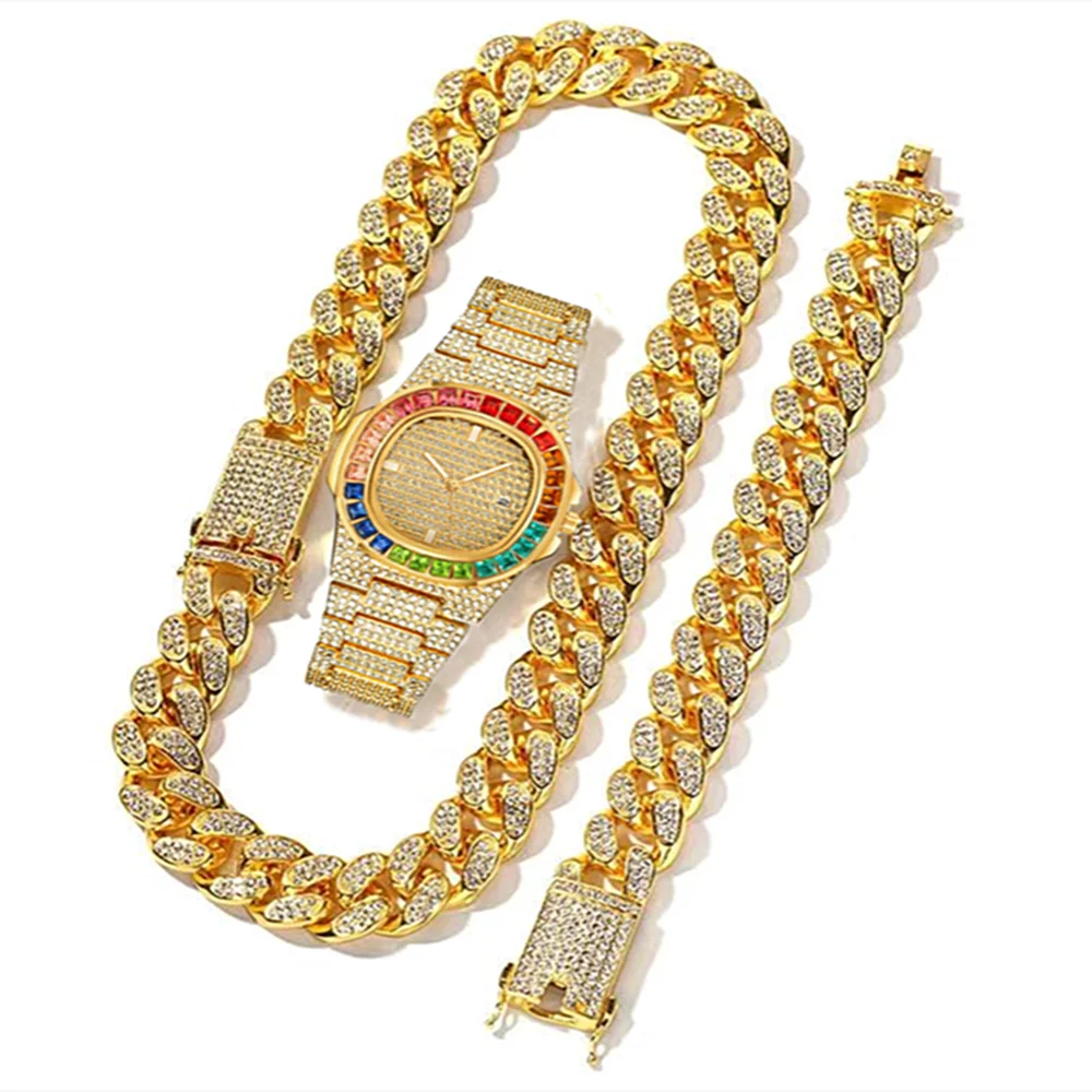 3pcs Watch+Necklace+Bracelet L - огляд і ціна Luxury Watch Miami