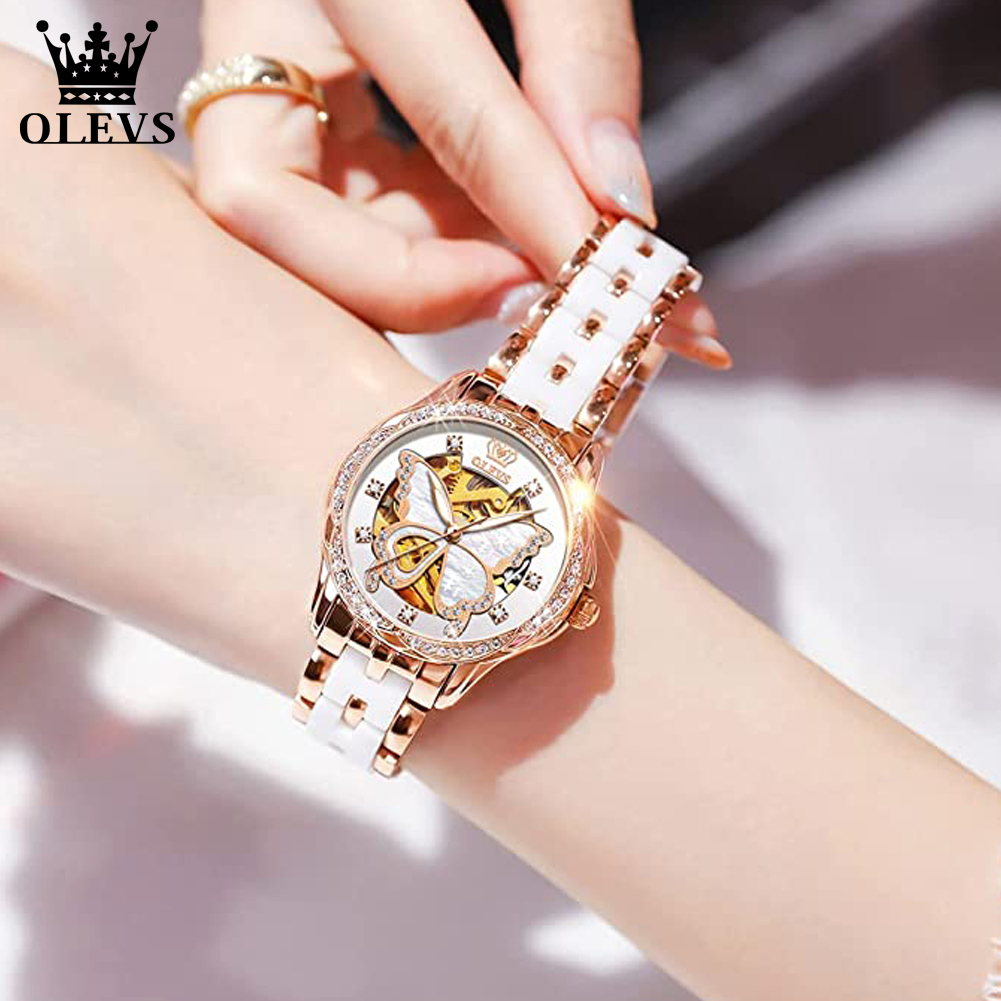 OLEVS Women's Automatic Watche - огляд і ціна Luxury Watch White